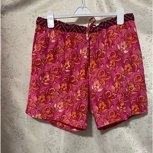 NWT Sundance Boutique pink/orange shorts. Floral design. Drawstring waist. XL